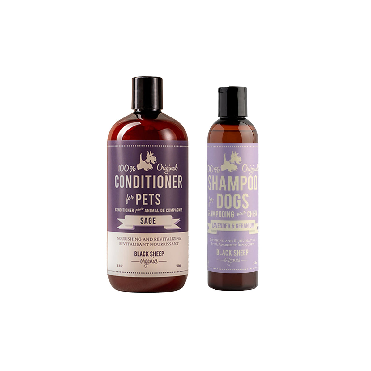 Detangling Dog Shampoo & Conditioner – Lavender & Sage – Black
